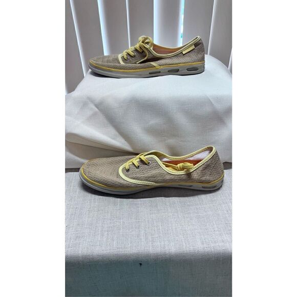 COLUMBIA VULC N VENT TEXTILE TRAINERS YELLOW WOMENS SZ 8.5 - Picture 4 of 12
